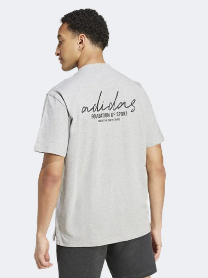 Adidas Brand Love Q3 Men Sportswear T-Shirt Grey Heather