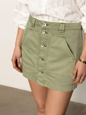 All Buttoned Up Skirt Sage