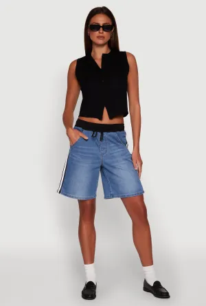 Almost Famous Varsity Stripe Side Waistband Jorts