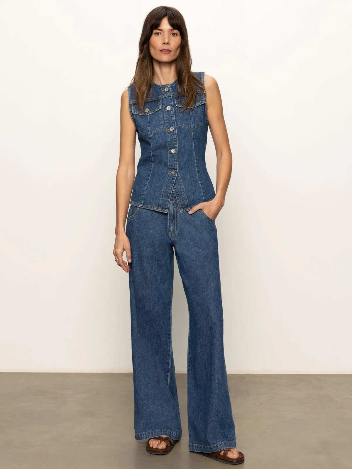 Arden Wide Leg Jeans Perfect Storm