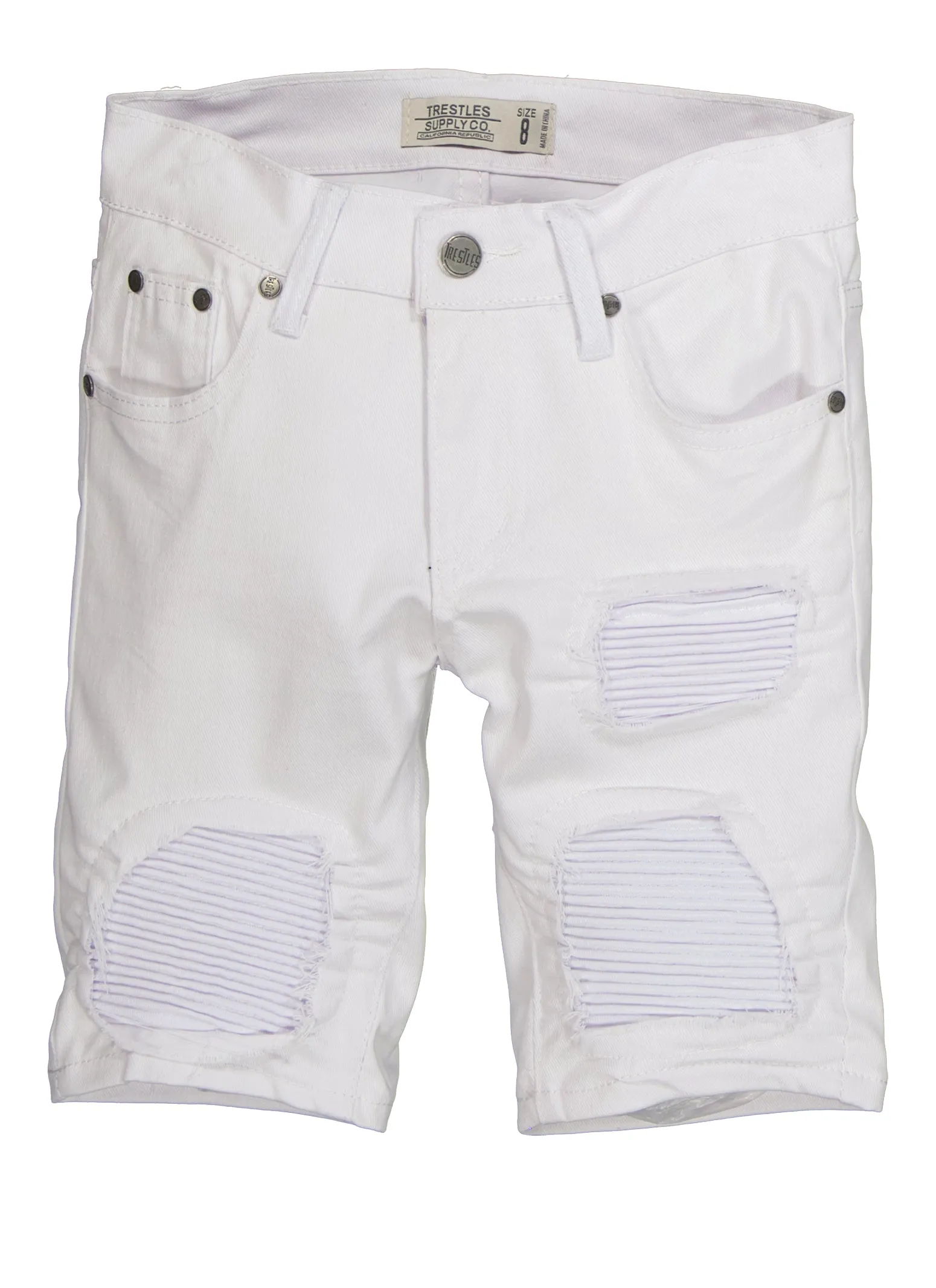 Boys Denim Patch and Repair Front Bermuda Shorts