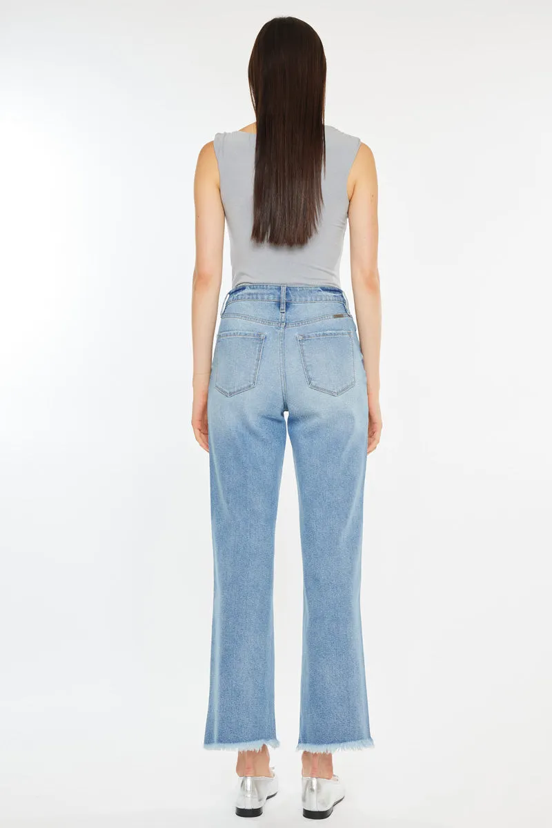 Bri Essentials High Rise Slim Wide Leg Jeans