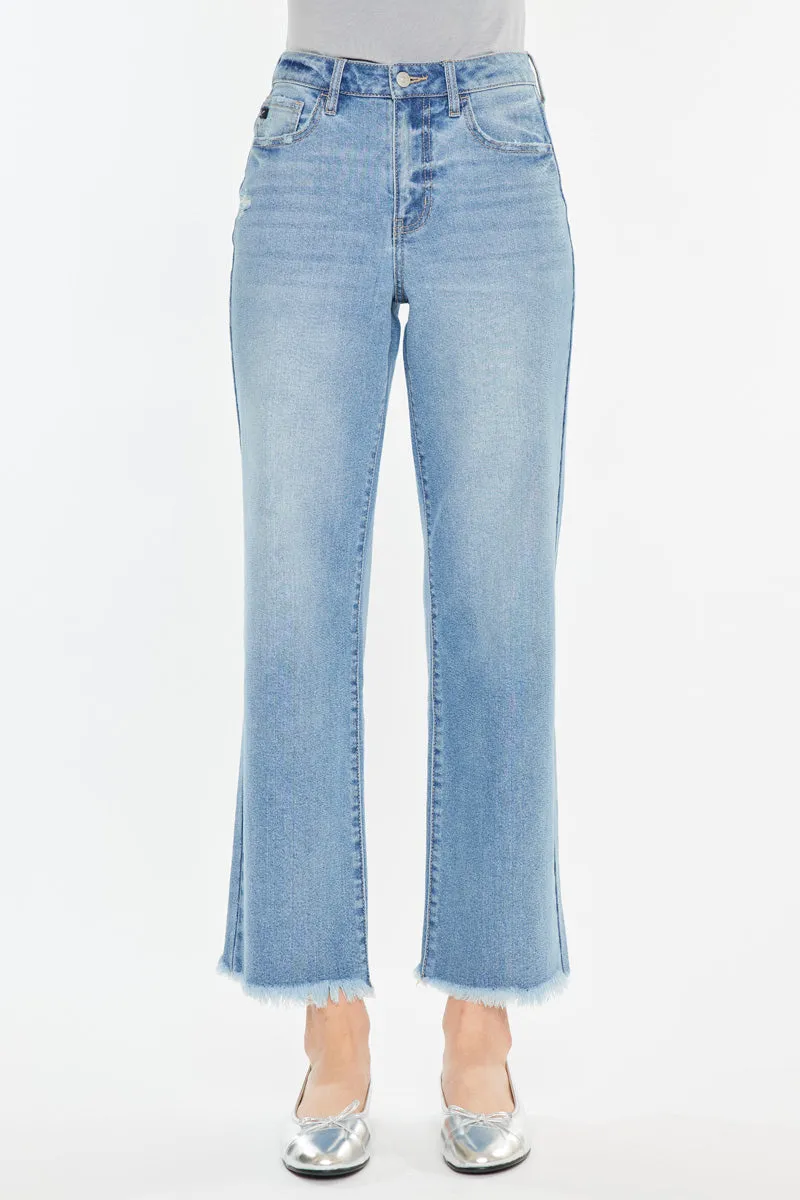 Bri Essentials High Rise Slim Wide Leg Jeans