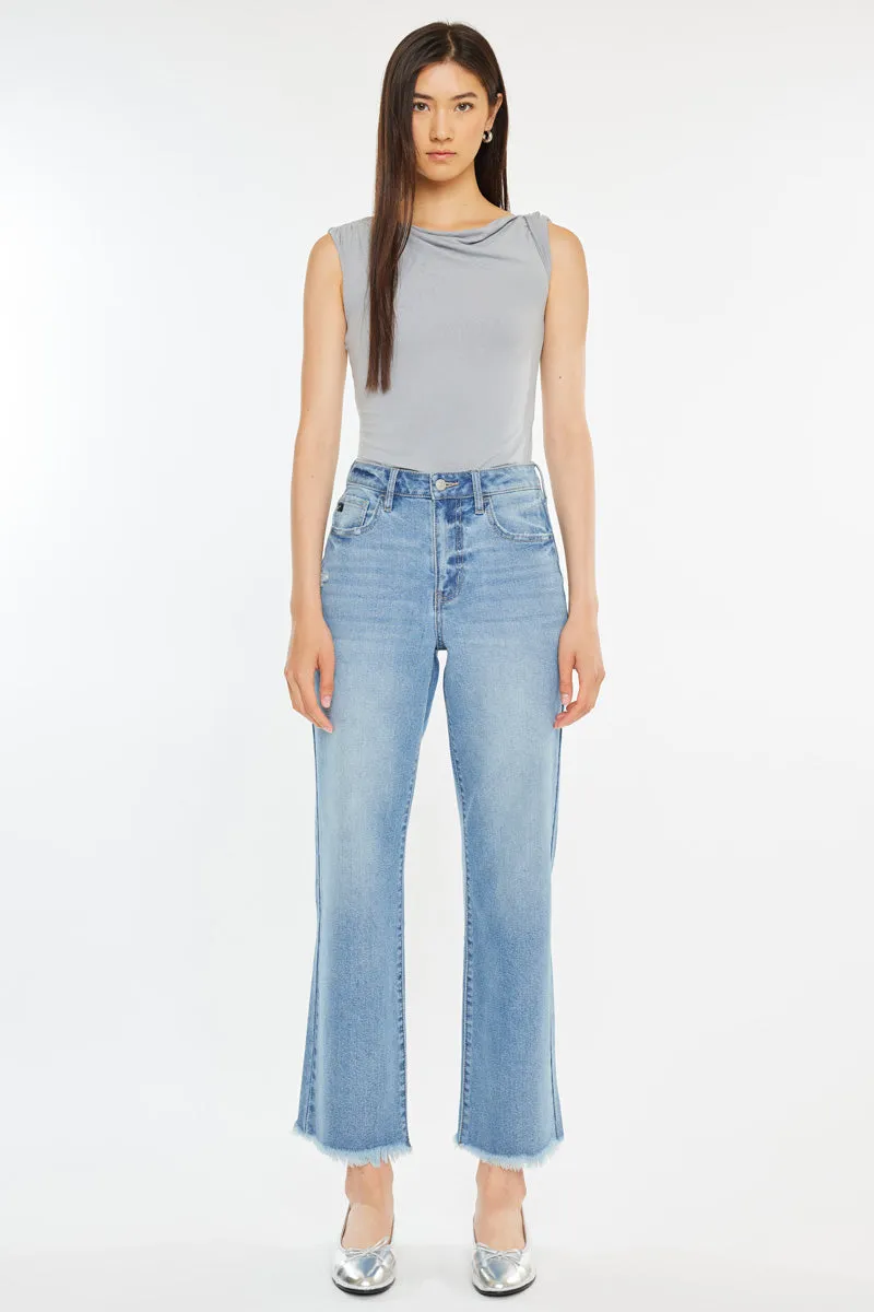 Bri Essentials High Rise Slim Wide Leg Jeans