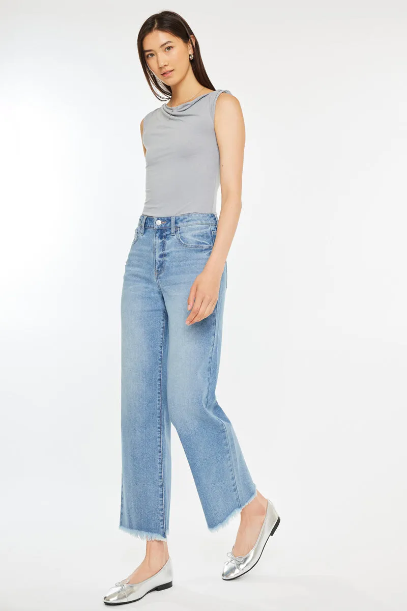 Bri Essentials High Rise Slim Wide Leg Jeans