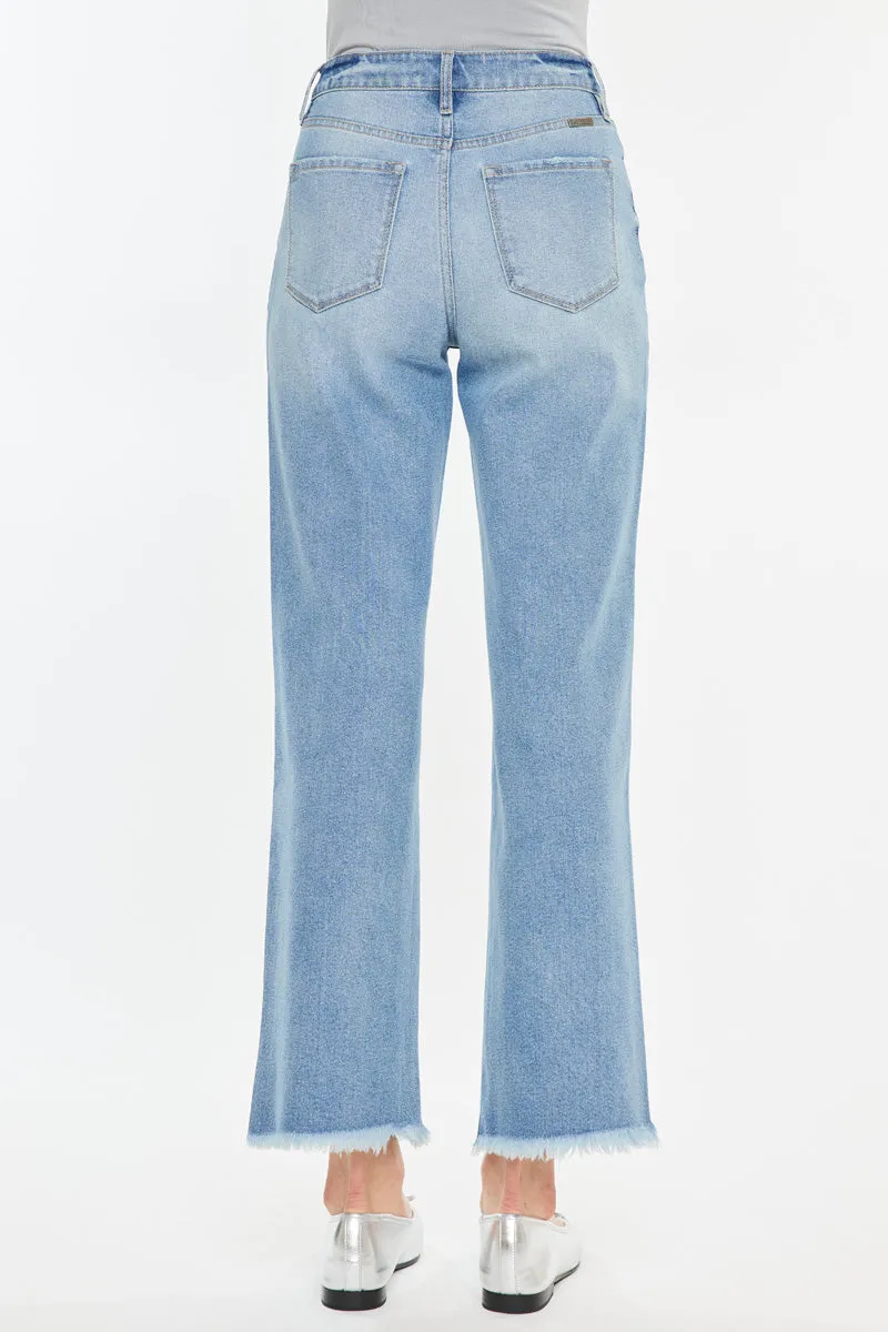 Bri Essentials High Rise Slim Wide Leg Jeans