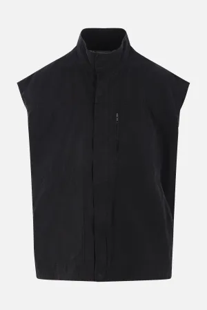 canvas and denim vest