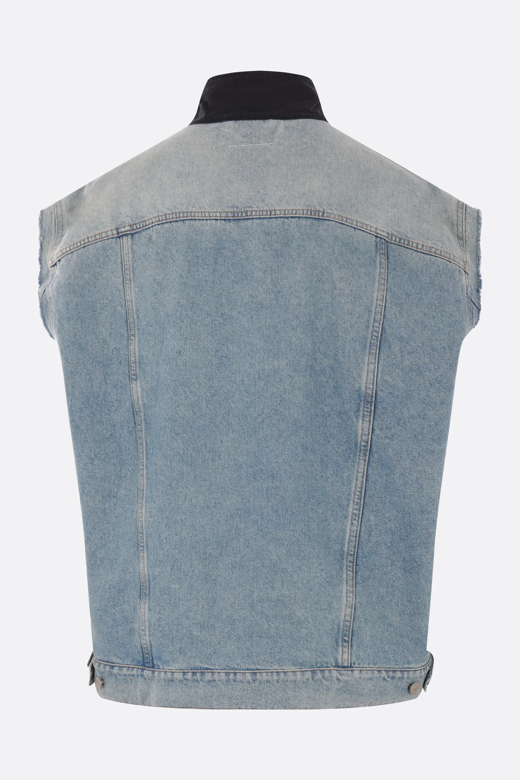 canvas and denim vest
