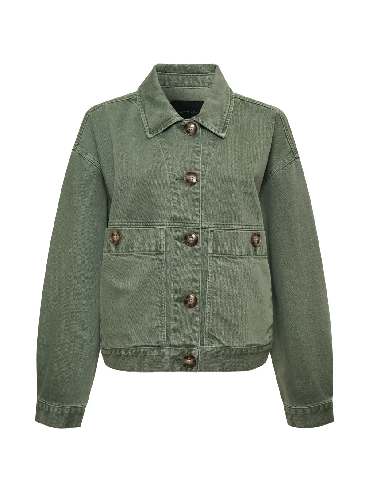 Coastal Denim Shacket Dark Spruce