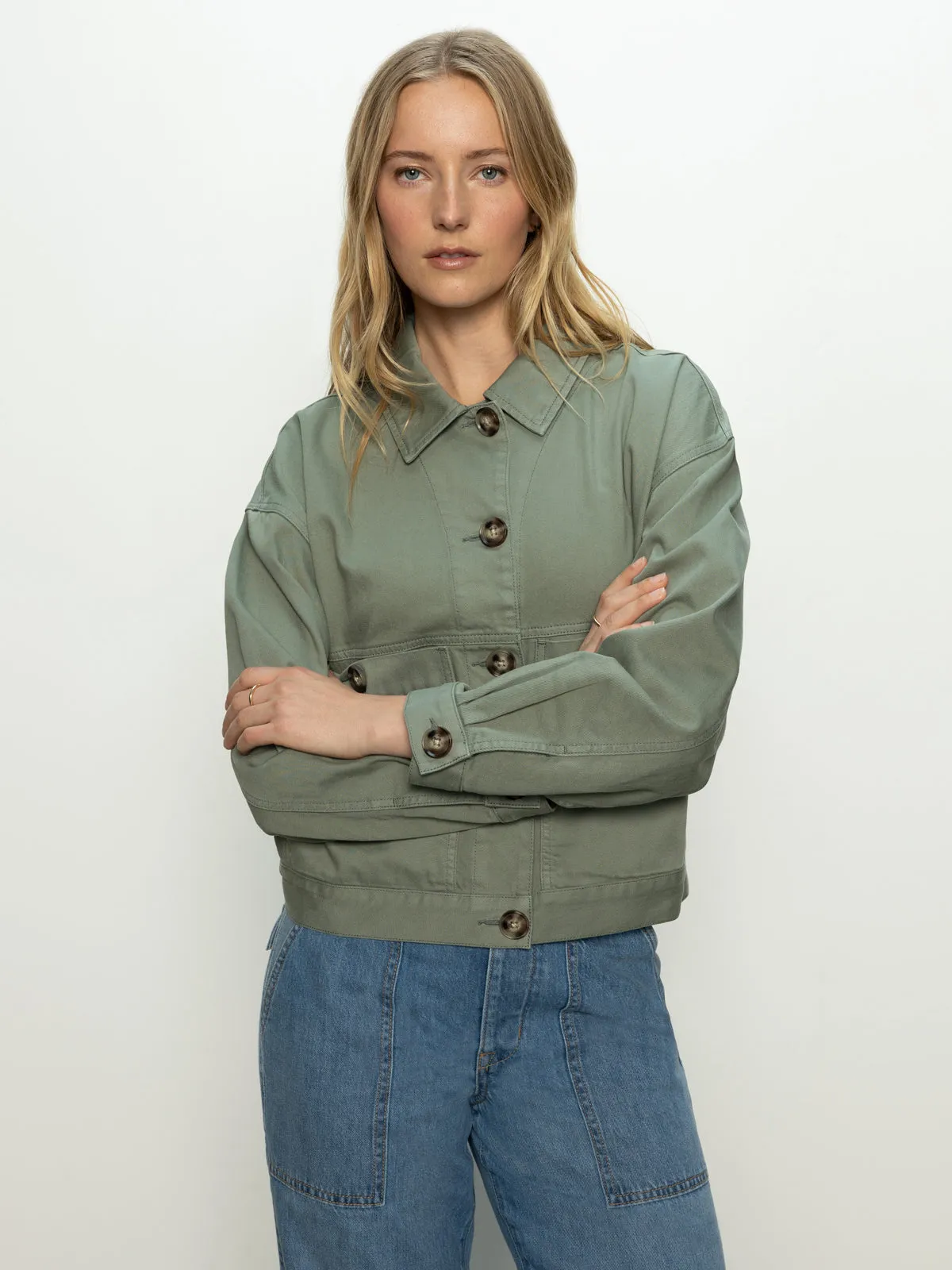 Coastal Denim Shacket Dark Spruce