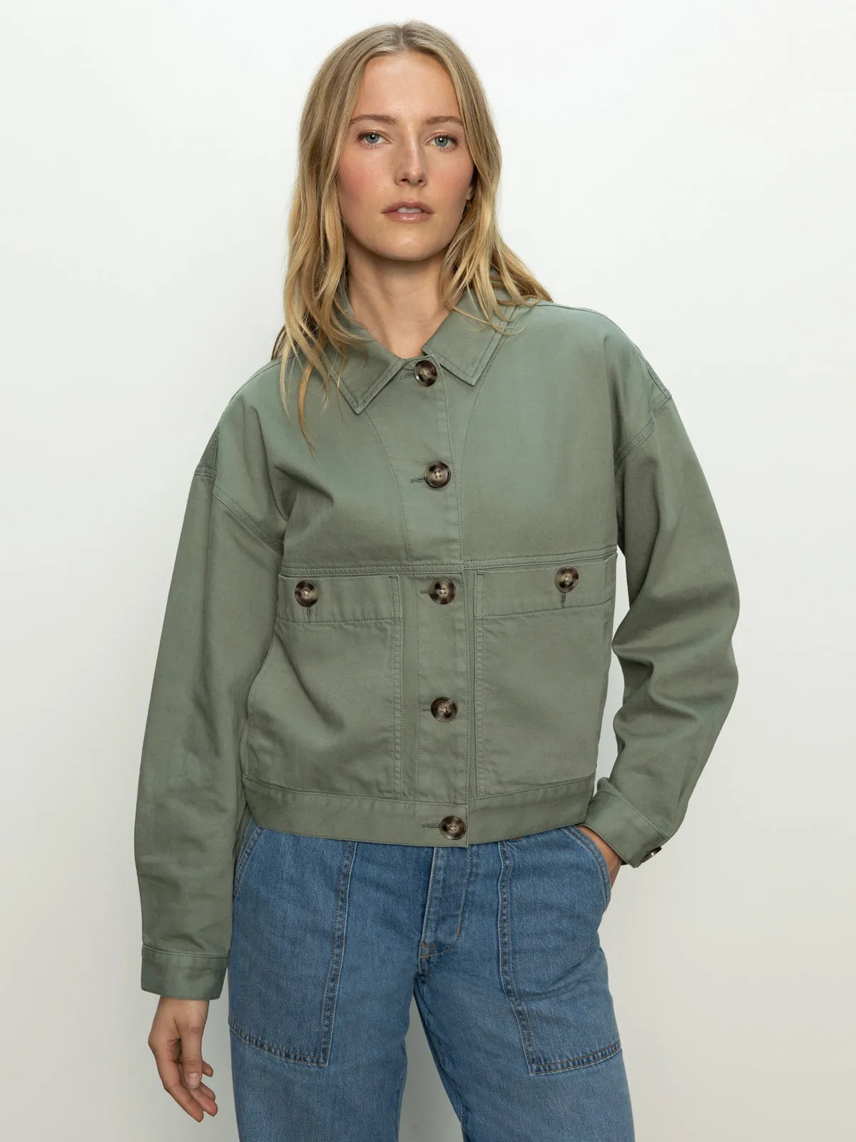 Coastal Denim Shacket Dark Spruce