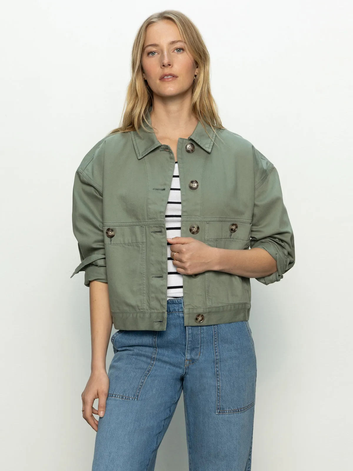 Coastal Denim Shacket Dark Spruce