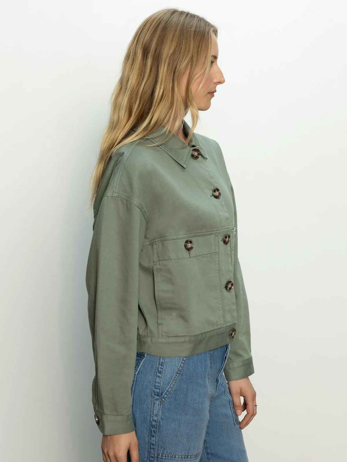 Coastal Denim Shacket Dark Spruce
