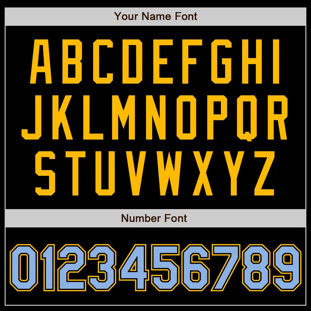 Custom Black Light Blue-Gold Authentic Baseball Jersey