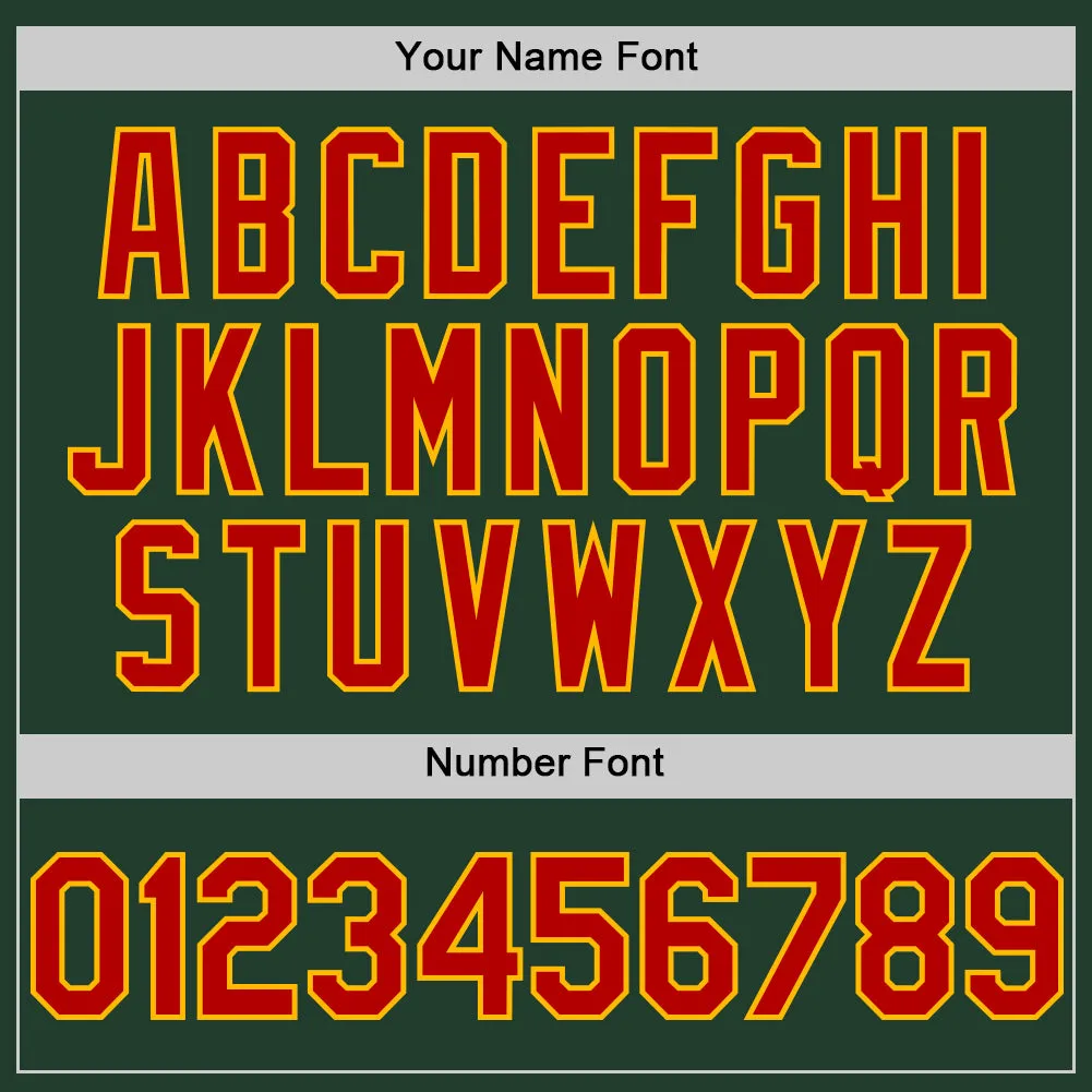 Custom Green Red-Gold Line Authentic Baseball Jersey