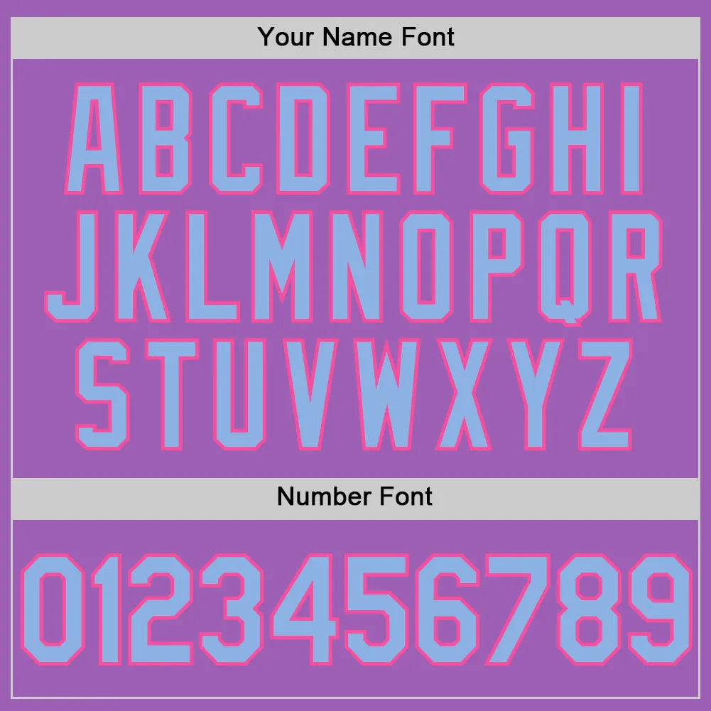 Custom Medium Purple Light Blue-Pink Authentic Baseball Jersey