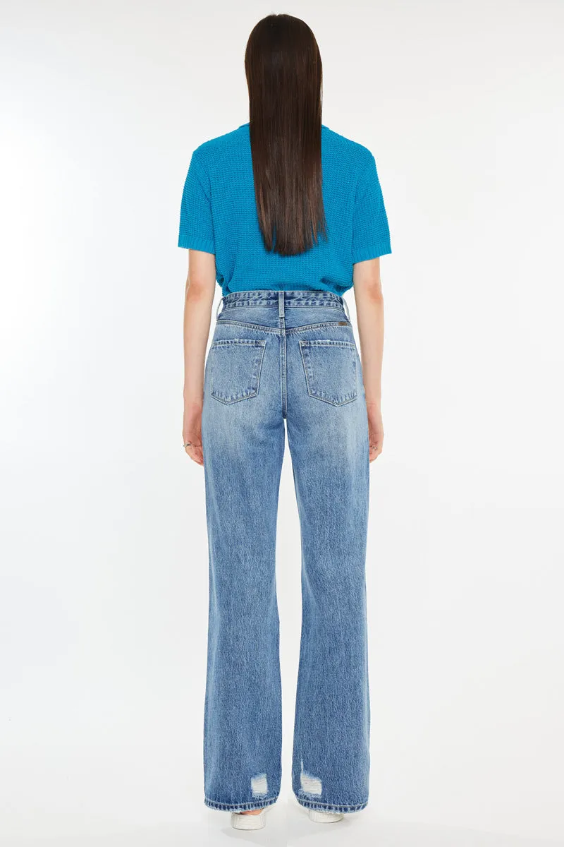 Debra Essentials High Rise 90's Criss Cross Straight Jeans