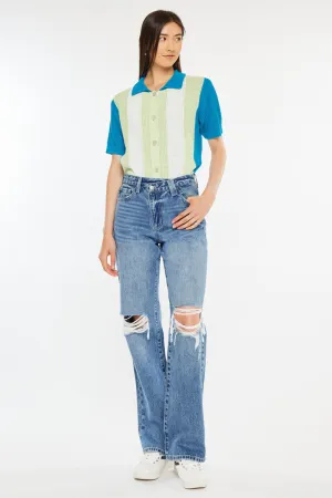 Debra Essentials High Rise 90's Criss Cross Straight Jeans