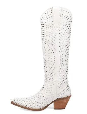 Dingo Honkytonk Honey Denim in White DI 162 Ladies Cowboy Boot
