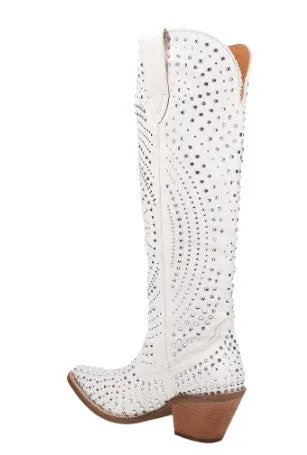 Dingo Honkytonk Honey Denim in White DI 162 Ladies Cowboy Boot