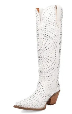 Dingo Honkytonk Honey Denim in White DI 162 Ladies Cowboy Boot