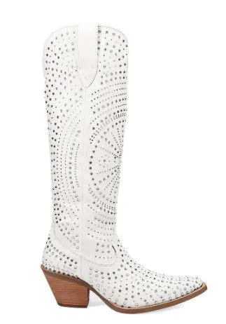 Dingo Honkytonk Honey Denim in White DI 162 Ladies Cowboy Boot