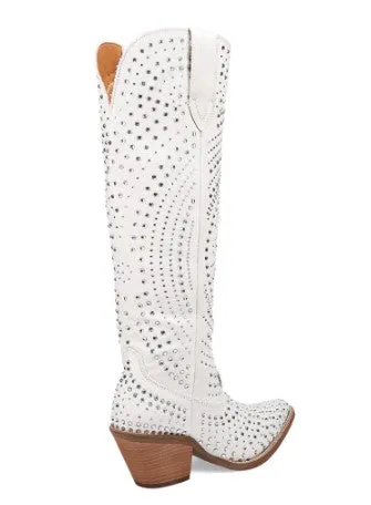 Dingo Honkytonk Honey Denim in White DI 162 Ladies Cowboy Boot