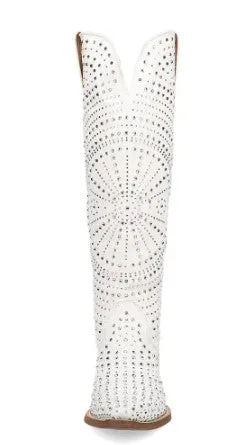 Dingo Honkytonk Honey Denim in White DI 162 Ladies Cowboy Boot