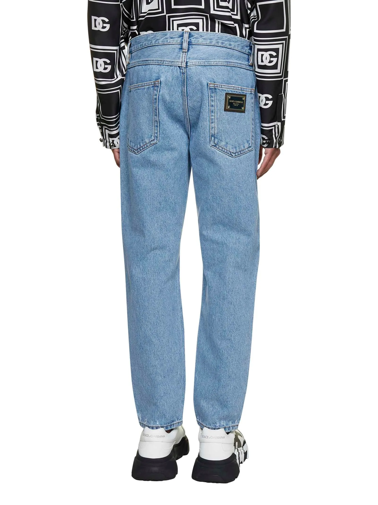 Dolce & Gabbana Logo Patch Cropped Jeans