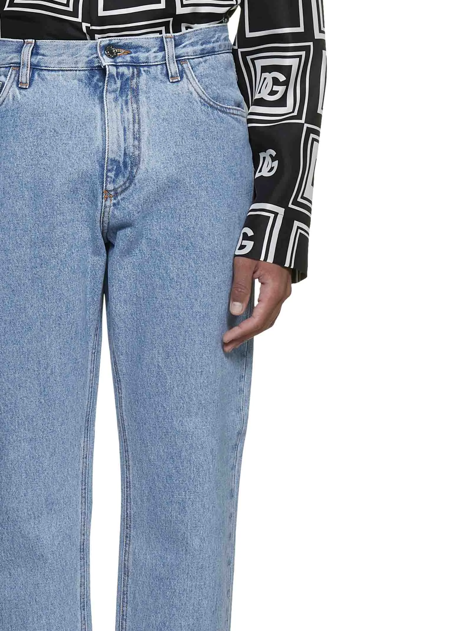 Dolce & Gabbana Logo Patch Cropped Jeans