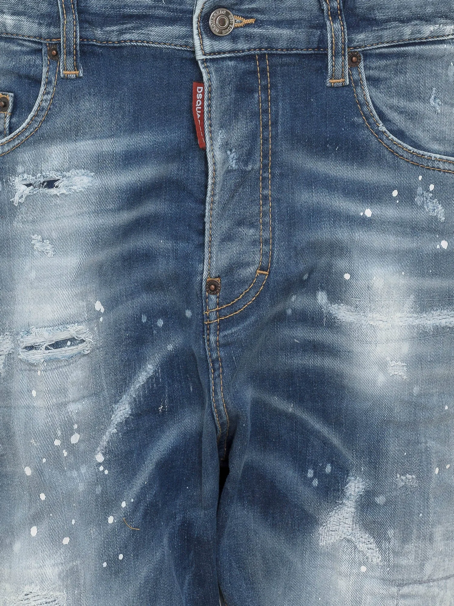 Dsquared2 Cropped Paint-Splatter Jeans