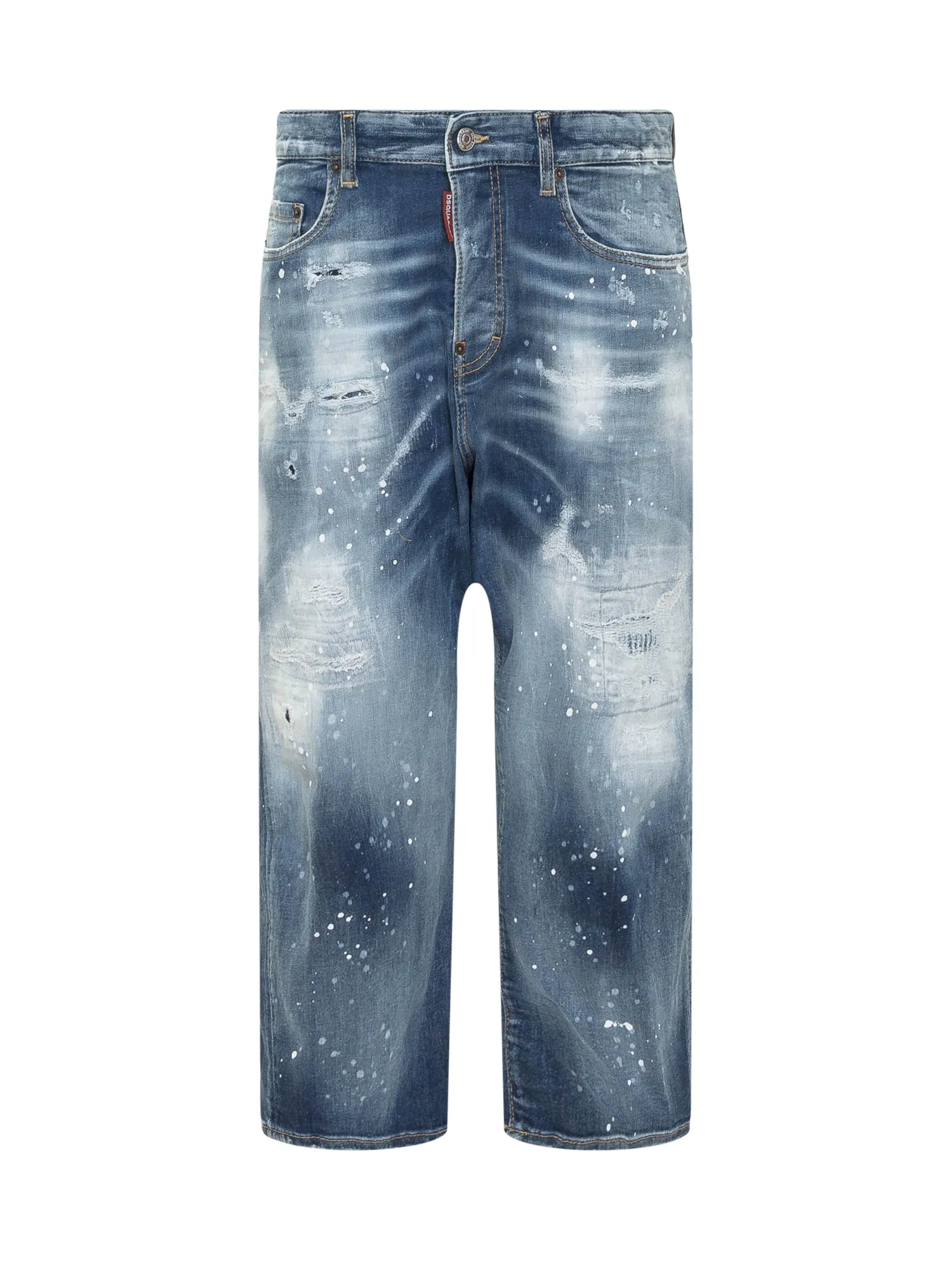Dsquared2 Cropped Paint-Splatter Jeans
