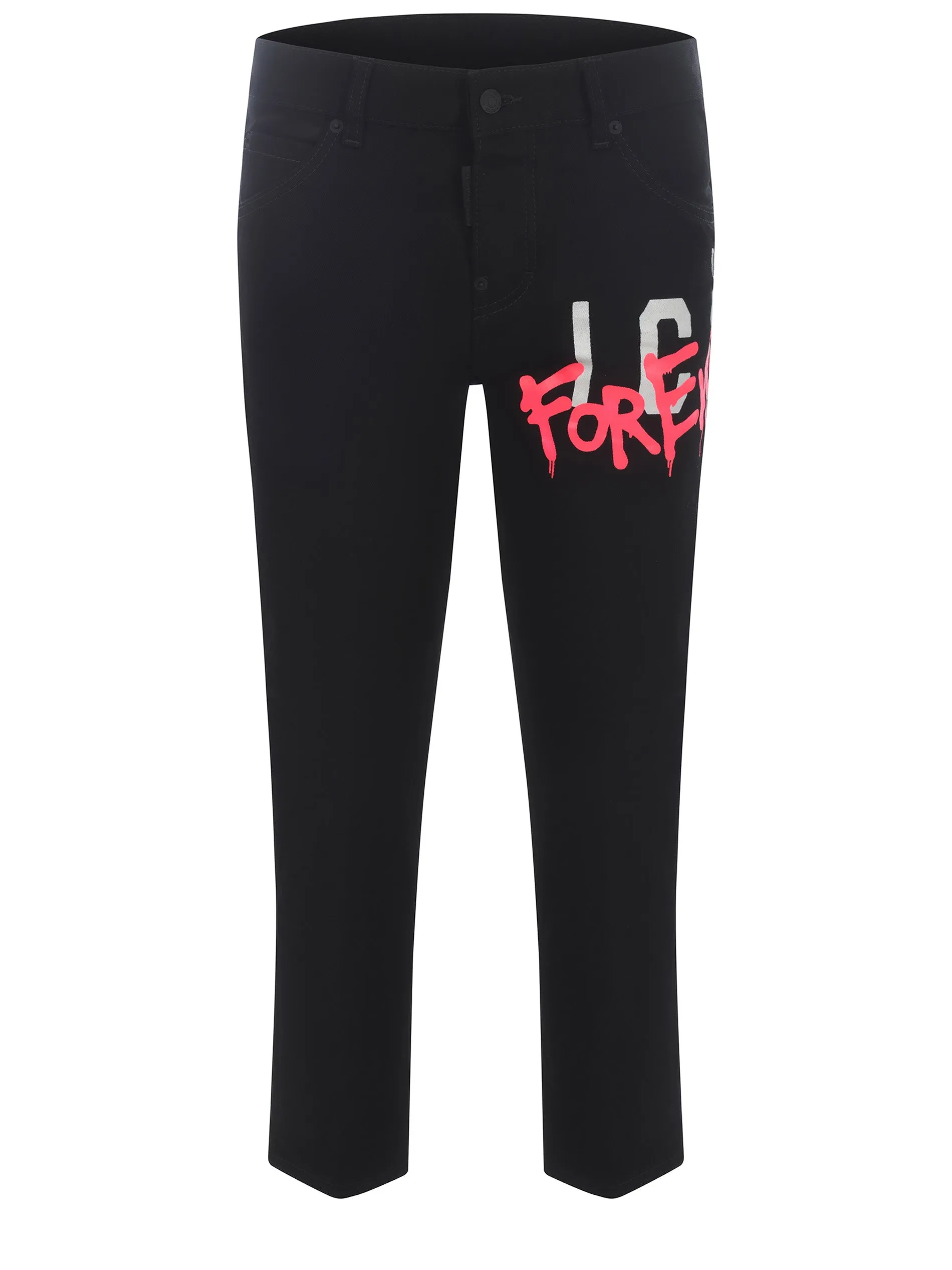 Dsquared2 Graffiti Print Cropped Jeaans