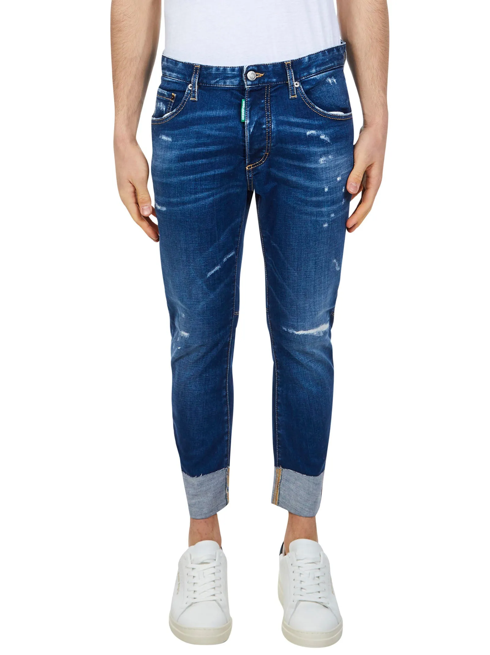 Dsquared2 Graphic Patch Cropped Jeans