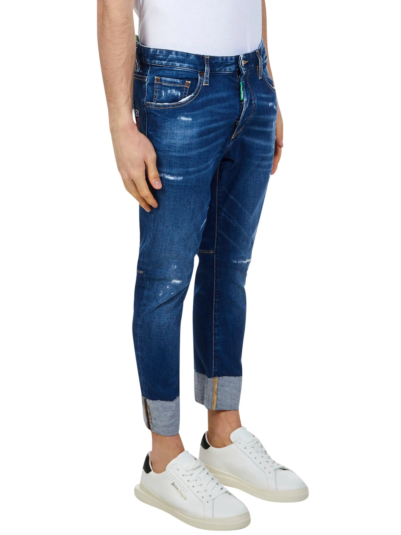 Dsquared2 Graphic Patch Cropped Jeans