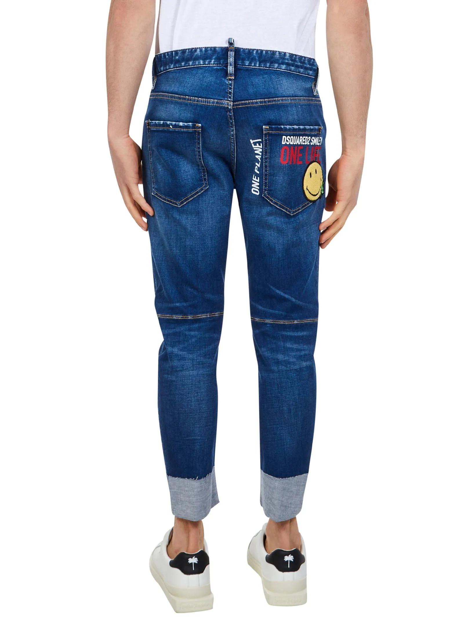 Dsquared2 Graphic Patch Cropped Jeans