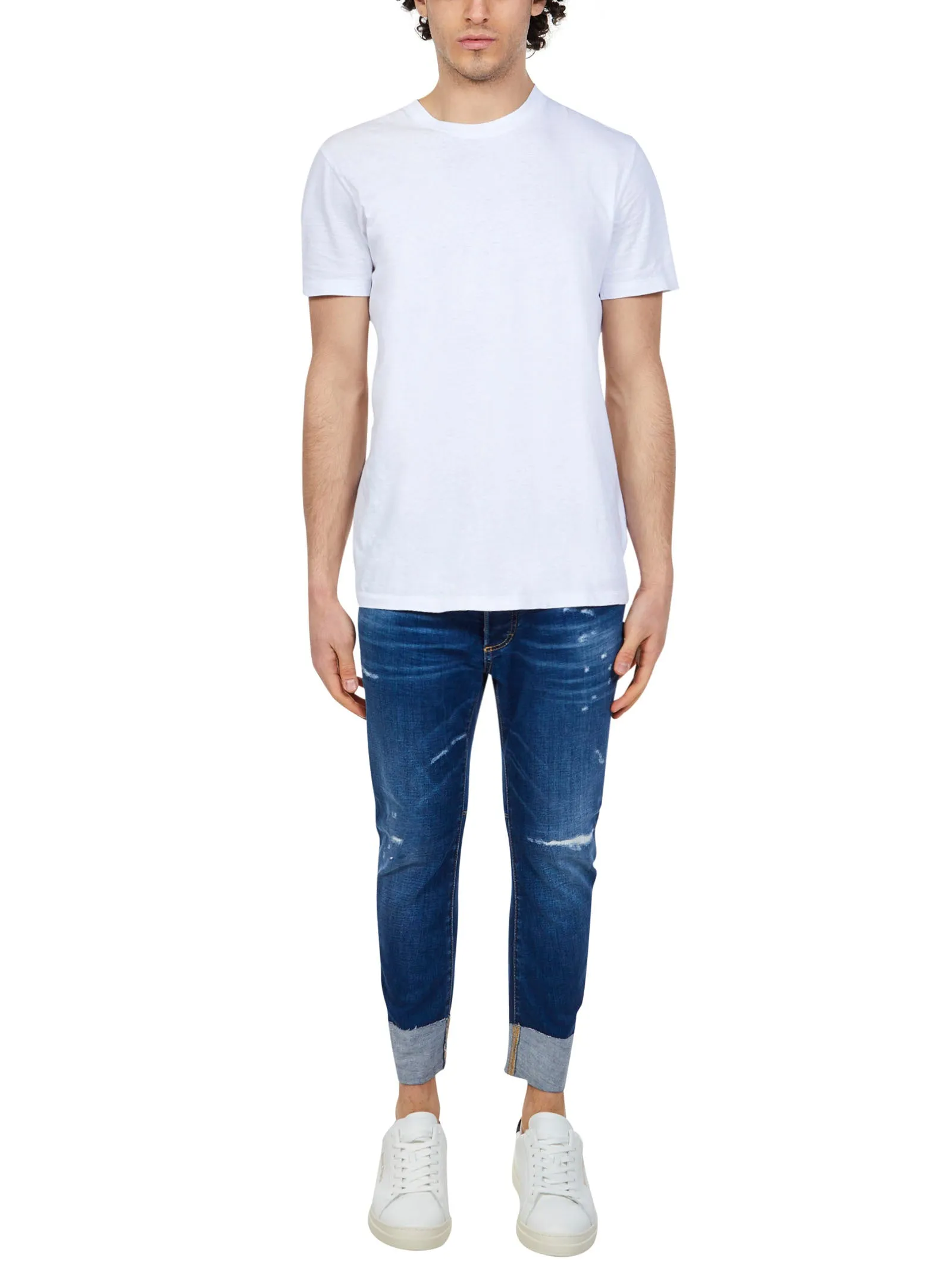 Dsquared2 Graphic Patch Cropped Jeans