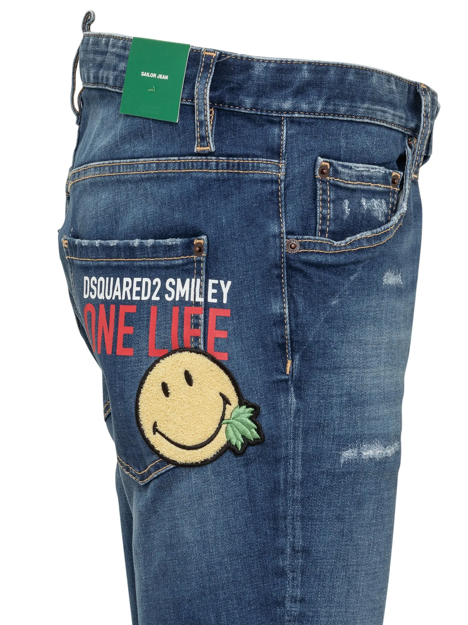 Dsquared2 Graphic Patch Cropped Jeans