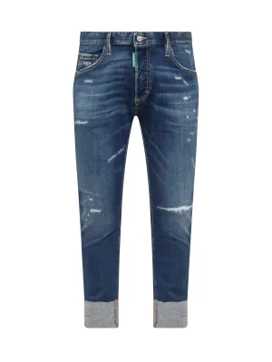 Dsquared2 Graphic Patch Cropped Jeans