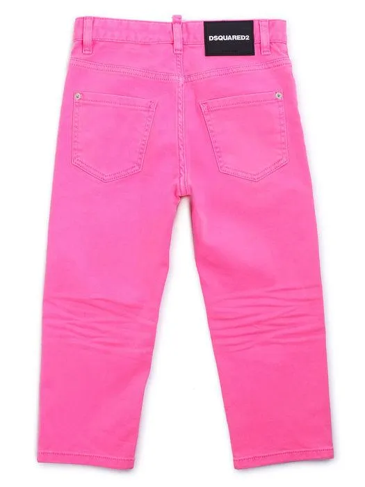 Dsquared2 Kids Logo Patch Cropped Jeans