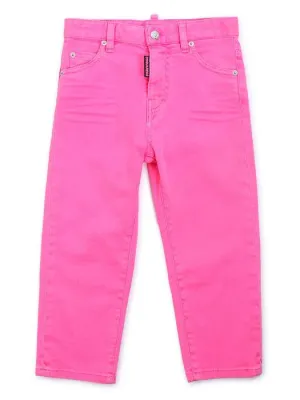 Dsquared2 Kids Logo Patch Cropped Jeans