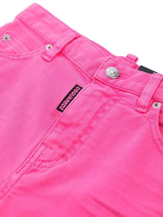 Dsquared2 Kids Logo Patch Cropped Jeans