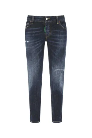 Dsquared2 Logo Patch Cropped Jeans