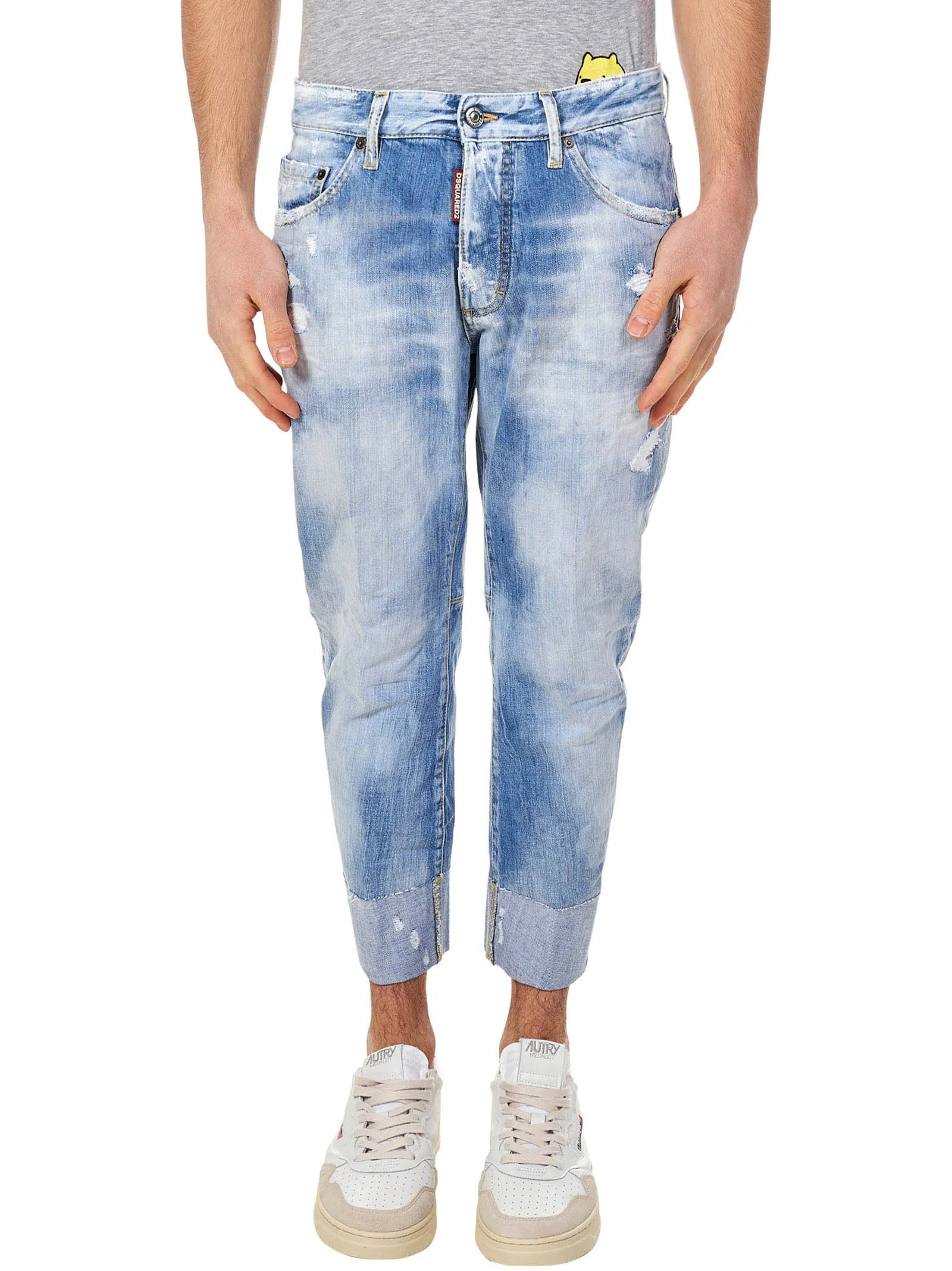 Dsquared2 Washed-Effect Cropped Jeans