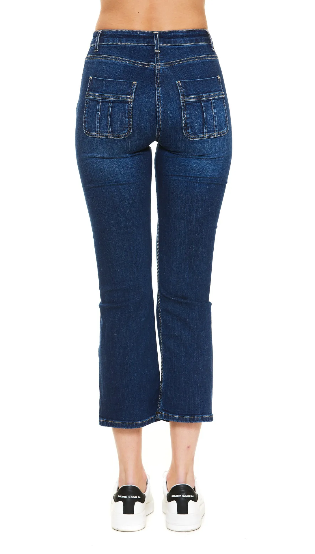 Elisabetta Franchi Logo Plaque Cropped Jeans