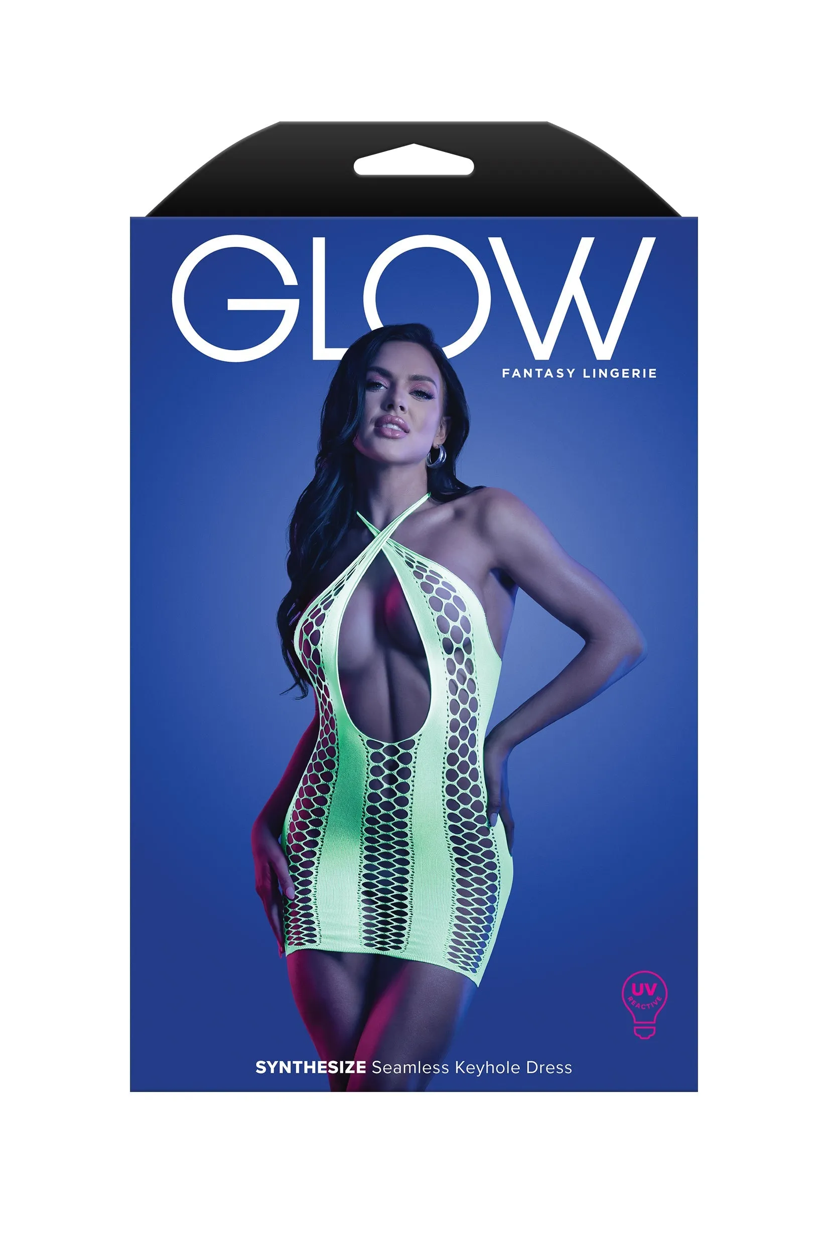 Fantasy Glow Synthesize Keyhole Body Dress Neon Green