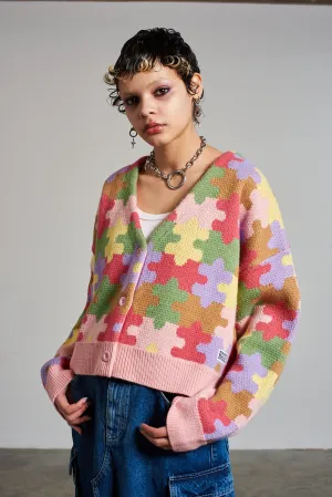 Jigsaw Puzzle Print Cardigan