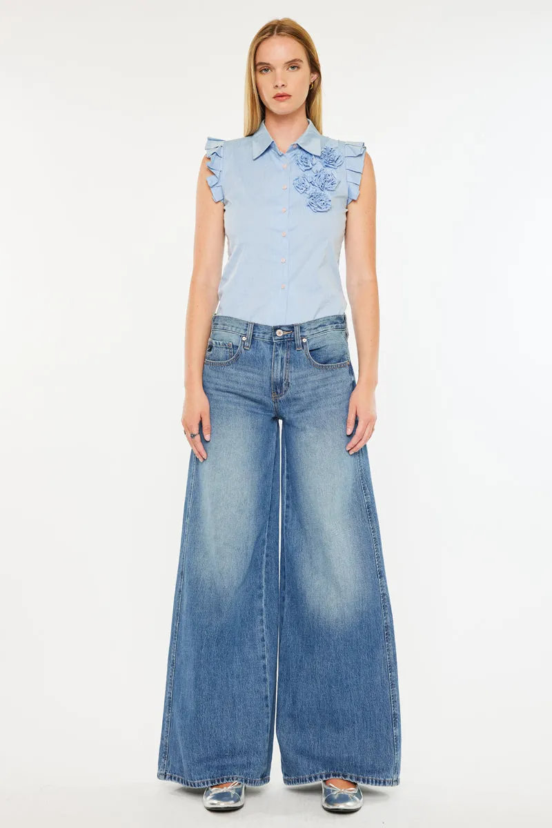 Jocy Mid Rise Super Wide Jeans