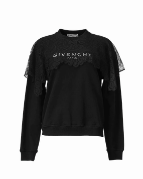 Lace Detail Givenchy Paris Sweatshirt