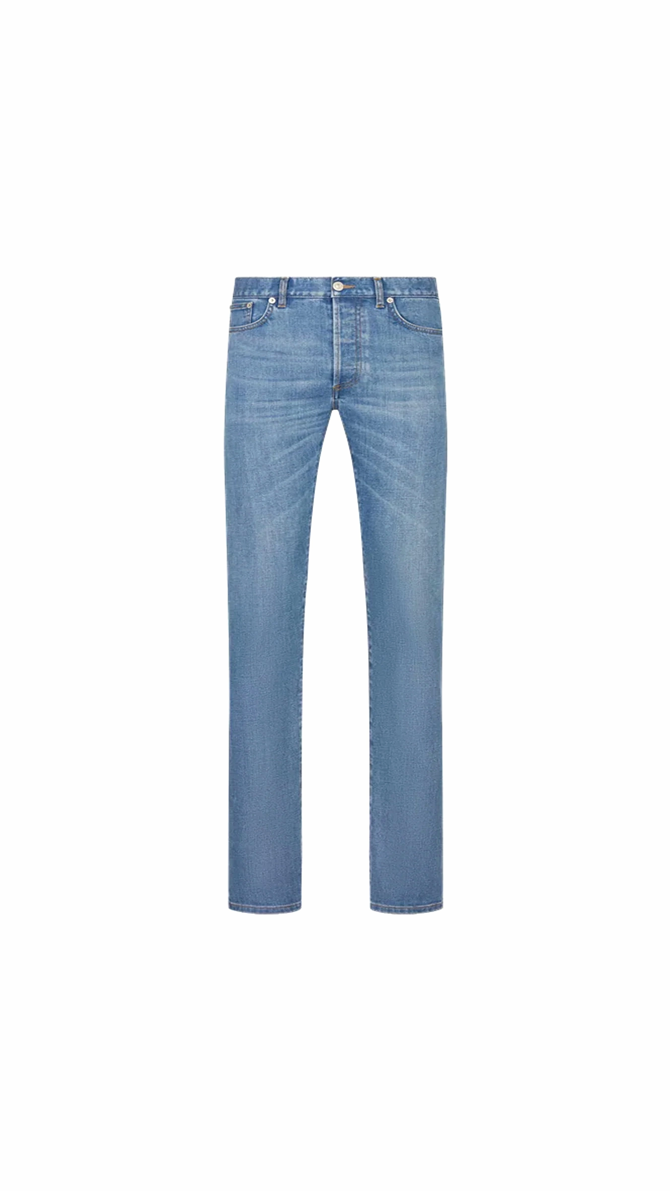 Long Slim-Fit Jeans - Blue Cotton